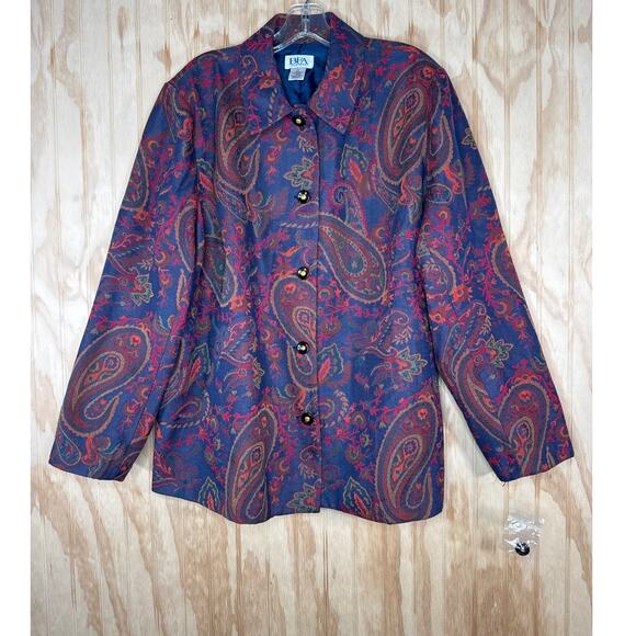 BFA Classics Tapestry Paisley Vintage NWT Button Lined Jacket Women Size 2X - Picture 2 of 6